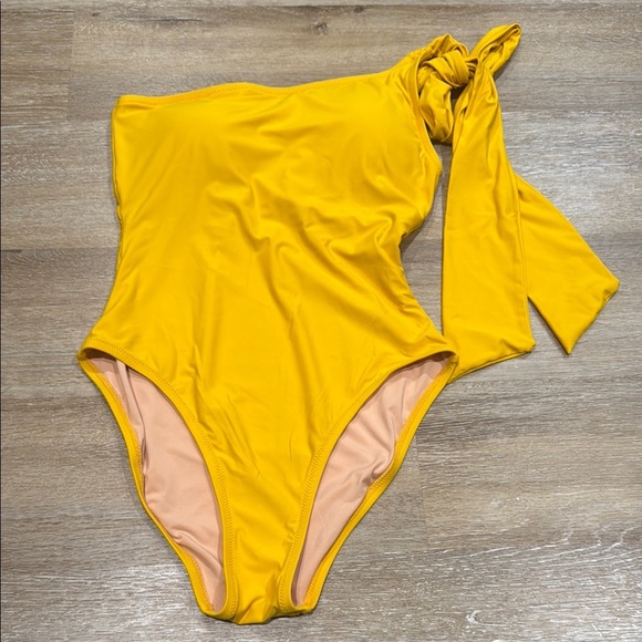 J. Crew Size 6 Yellow One-Shoulder Swim Suit One Piece - Picture 7 of 7